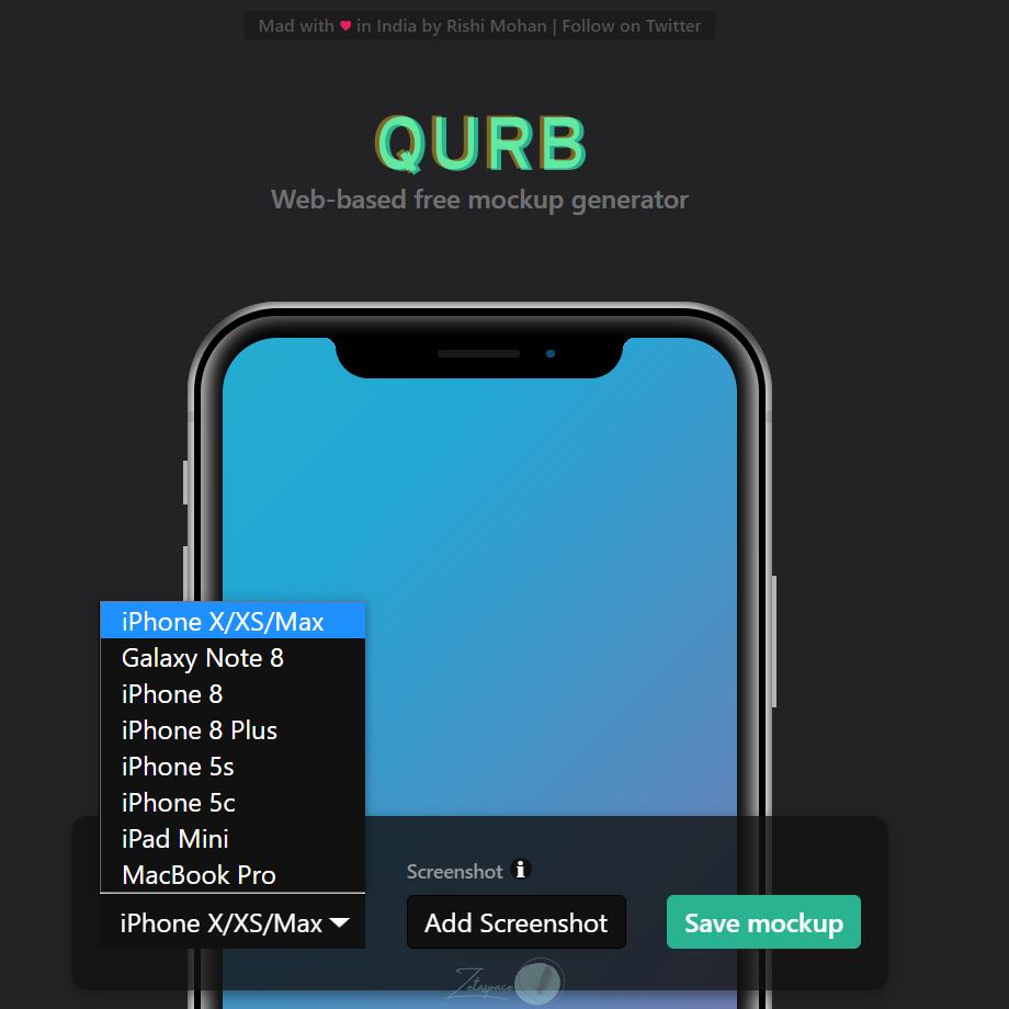 Qurb Mockup 產生器，讓你的螢幕截圖套用 Note、 iPhone、MacBook 等外框