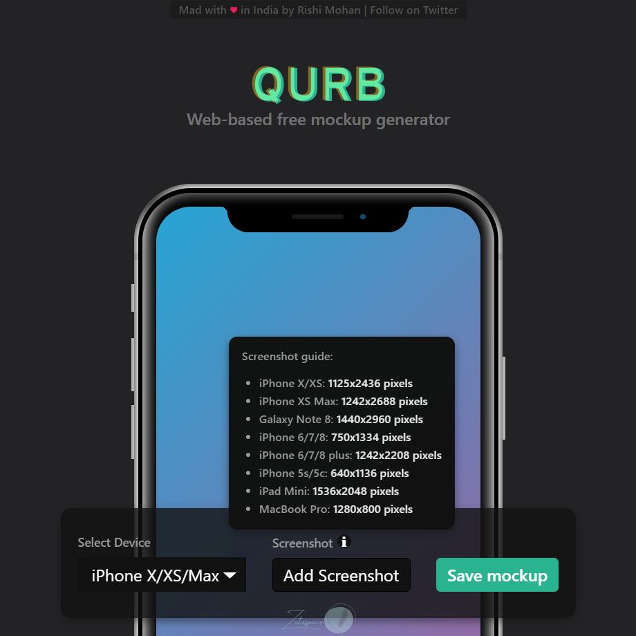Qurb Mockup 產生器，讓你的螢幕截圖套用 Note、 iPhone、MacBook 等外框